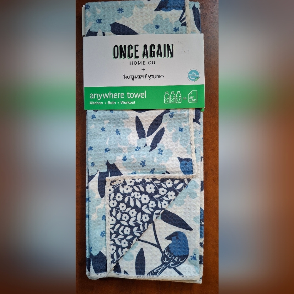 Once Again Anywhere Towel Birdsong AT NVY- 2 Available, Priced For One